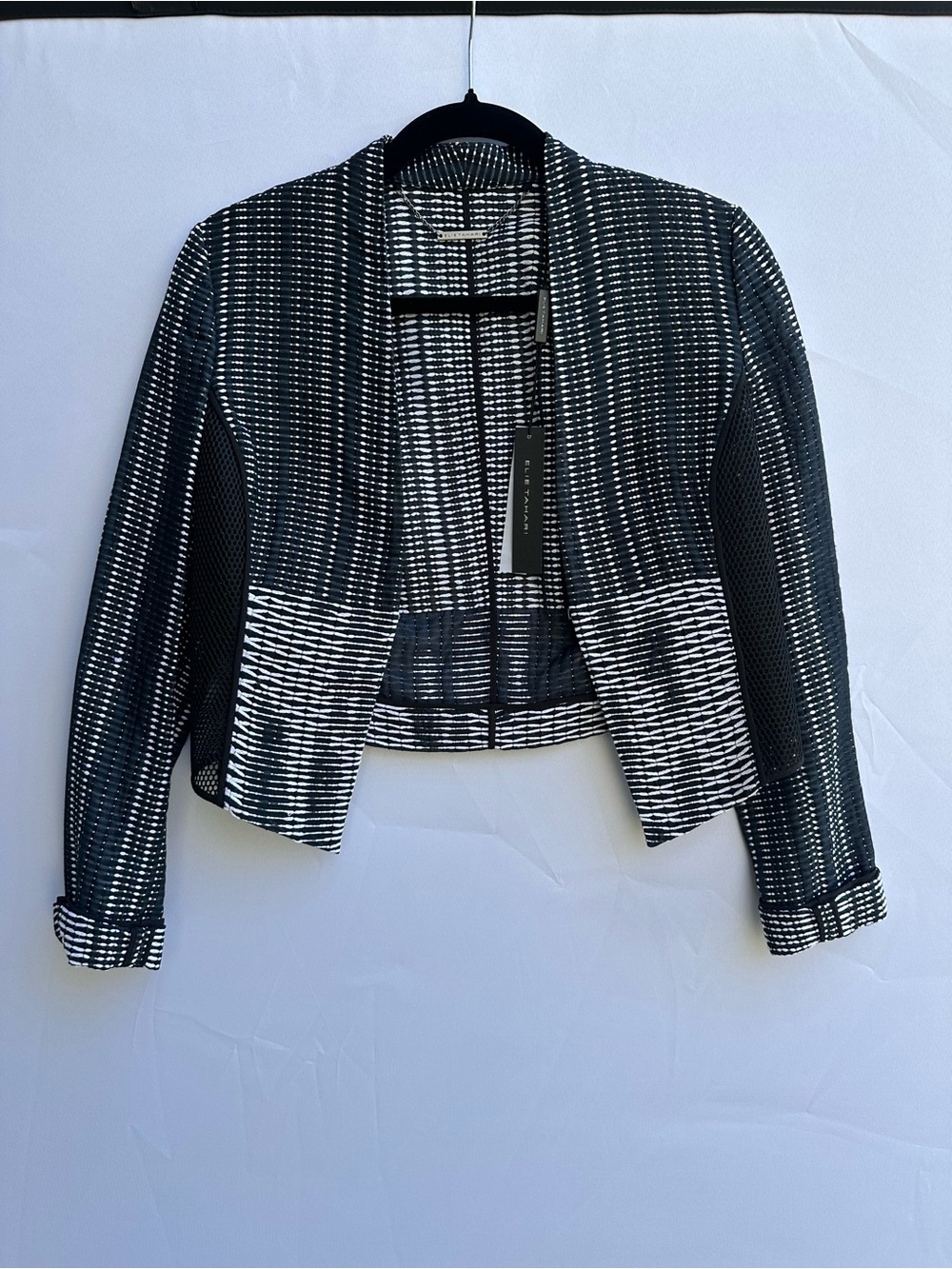 BNWT Elie Tahari Blue/Black/White Sydney Jacket Size XS